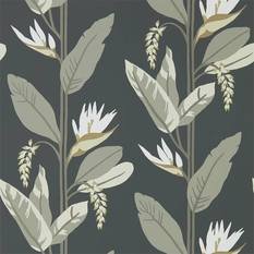 Llenya Jet/Stone/Gold Wallcovering by Harlequin