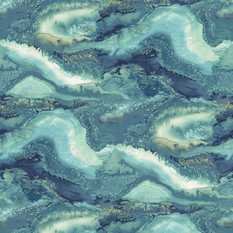 Reflected Obsidian Azurite Wallcovering by Harlequin