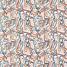 Synchronic Brazilian Rosewood/Onsen/Fire Fabric by Harlequin