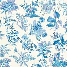 Woodland Floral Lapis/Amethyst/Pearl Quartz Wallcovering by Harlequin X Sophie Robinson