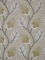 Portobello Flower Yellow Fabric by James Hare