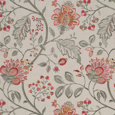 Shalimar Red/Green Fabric by James Hare 