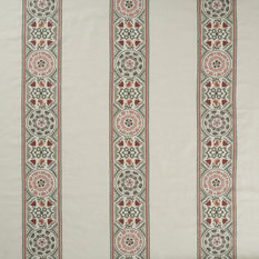 Suzani Stripe Pink/Green Fabric by James Hare 