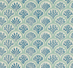 Coralli Blue Wallpaper by Jane Churchill