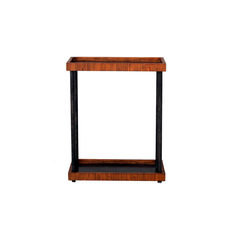 Indie Light African Walnut & Black Vellum Side Table by Julian Chichester 