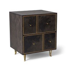 Alfred Smoked Oak & Black Vellum Bedside by Julian Chichester 