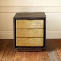 Diego Brown Bronze & Faux Shagreen Brass Bedside by Julian Chichester 