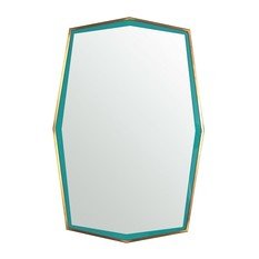Fontana Aged Brass & Teal Mirror by Julian Chichester 