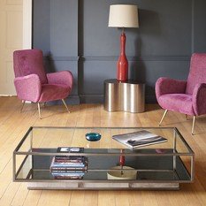Garcon Variegated Nickel & Grey Vellum Rectangular Coffee Table by Julian Chichester 