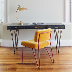 Ravel Black Vellum & Aged Brass Desk by Julian Chichester 