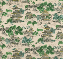 Mandarin Vert d'Eau Fabric by Manuel Canovas