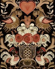 Goldene Henne Anthracite Wallpaper by Mind the Gap