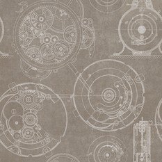 Horlogerie Taupe Wallpaper by Mind The Gap 