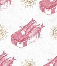 Sardines Red Wallpaper by Mind The Gap 