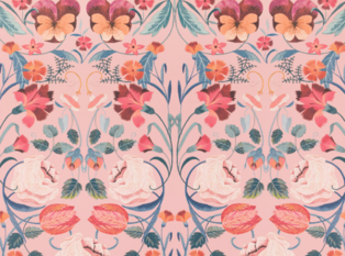 Bonita Matte Wallcovering Chateau Rose by Temperley London x Romo
