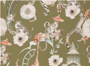 Euphoria Wallcovering Somerset Green by Temperley London x Romo