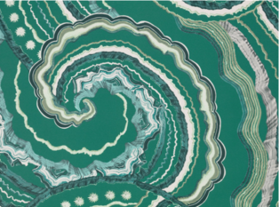 Fantasia Wallcovering Malachite by Temperley London x Romo