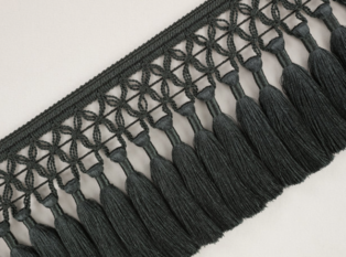 Trellis Fringe Slate by Temperley London x Romo