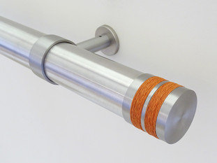 Walcot House 50mm Stainless Steel Curtain Pole with Small Bobbin Fox Finials